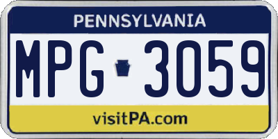 PA license plate MPG3059