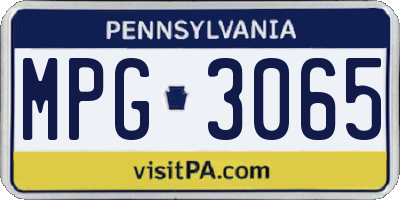 PA license plate MPG3065