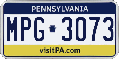 PA license plate MPG3073
