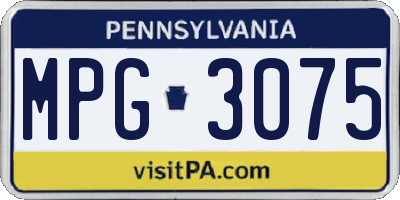 PA license plate MPG3075