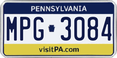 PA license plate MPG3084