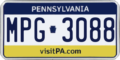 PA license plate MPG3088