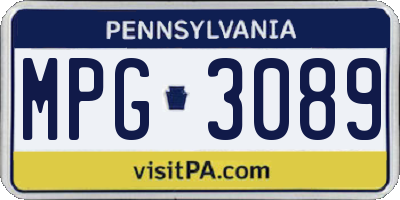 PA license plate MPG3089