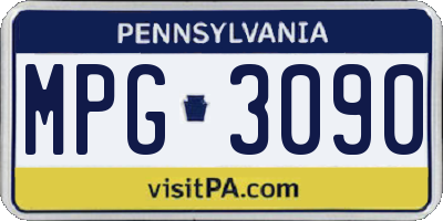 PA license plate MPG3090