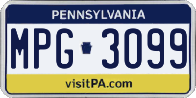 PA license plate MPG3099