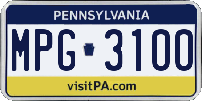 PA license plate MPG3100