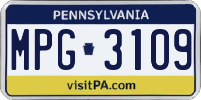 PA license plate MPG3109