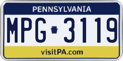 PA license plate MPG3119