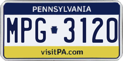 PA license plate MPG3120