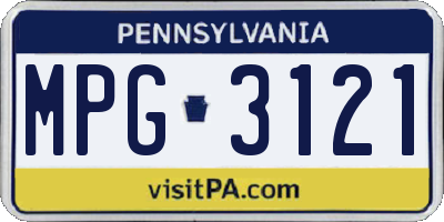 PA license plate MPG3121