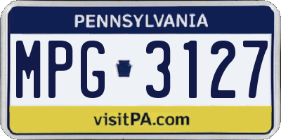 PA license plate MPG3127
