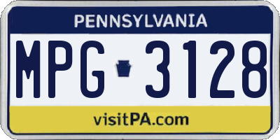 PA license plate MPG3128