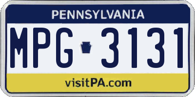 PA license plate MPG3131