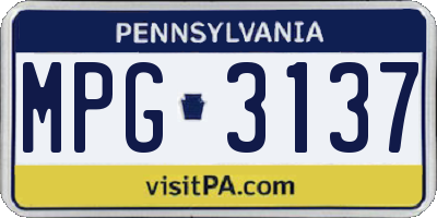 PA license plate MPG3137