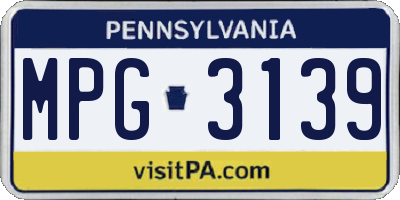 PA license plate MPG3139