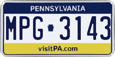 PA license plate MPG3143