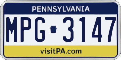 PA license plate MPG3147