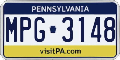 PA license plate MPG3148