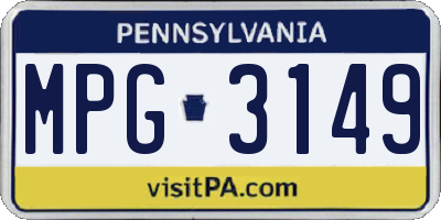 PA license plate MPG3149