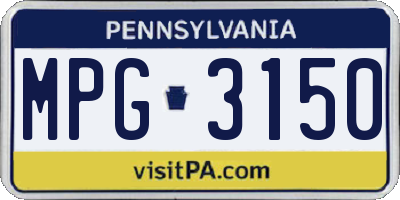 PA license plate MPG3150