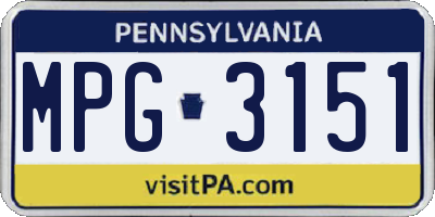 PA license plate MPG3151