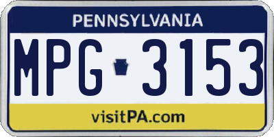PA license plate MPG3153
