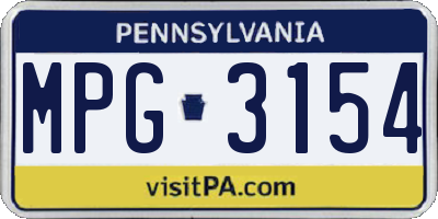 PA license plate MPG3154