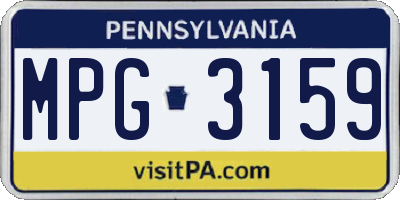 PA license plate MPG3159