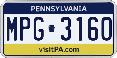 PA license plate MPG3160