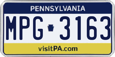 PA license plate MPG3163