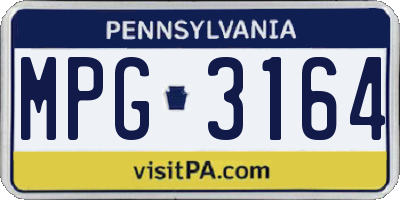 PA license plate MPG3164
