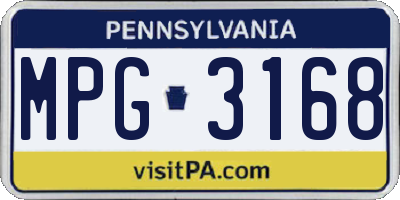 PA license plate MPG3168