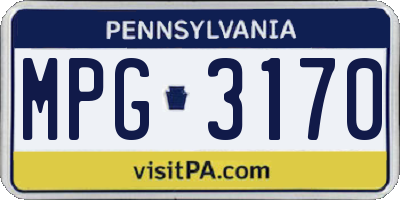 PA license plate MPG3170