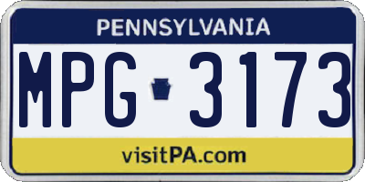 PA license plate MPG3173