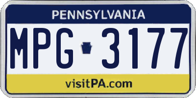 PA license plate MPG3177