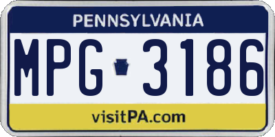 PA license plate MPG3186
