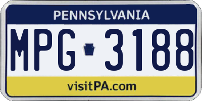 PA license plate MPG3188