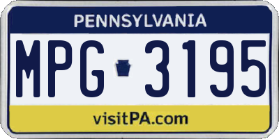 PA license plate MPG3195