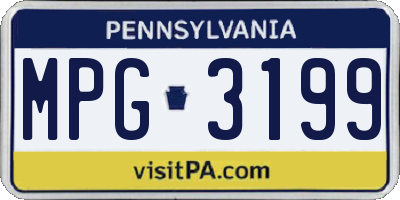 PA license plate MPG3199