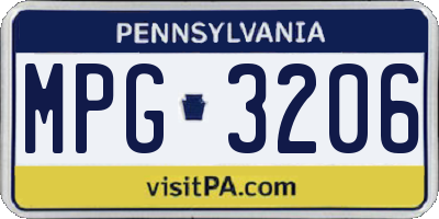 PA license plate MPG3206