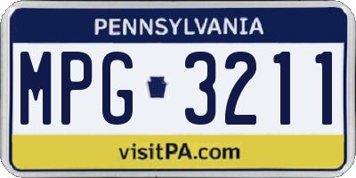 PA license plate MPG3211