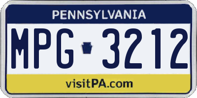 PA license plate MPG3212