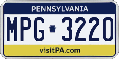 PA license plate MPG3220
