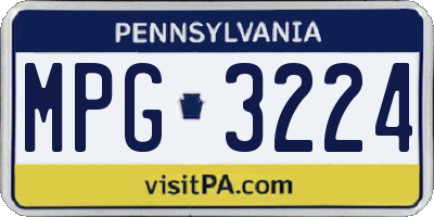 PA license plate MPG3224