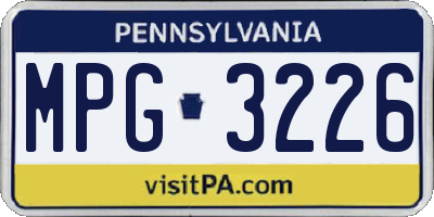 PA license plate MPG3226