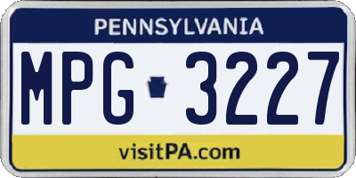 PA license plate MPG3227