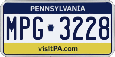 PA license plate MPG3228