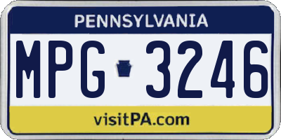 PA license plate MPG3246