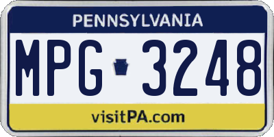 PA license plate MPG3248