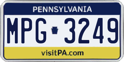 PA license plate MPG3249